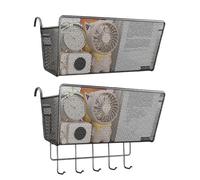 NEIQIUWING Black Hanging Storage Basket for Student Apartment, Bunk Bed & Bed Frame - Made of Heavy Duty Metal Space Saving