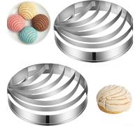 NEIQIUWING Concha Cookie Cutter for Mexican Pan Dulce Biscuits and Fondant Shell Shape Baking Accessories Precise Dough Moulds 2 Pieces