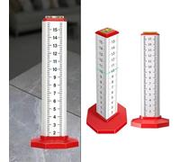 NEIQIUWING Equal Height Marking Ruler for Tiles, Aluminium Alloy + Plastic, 16.8 x 6 x 2.2 cm, Double or Four Sided Scale, Adjustable Stop, ABS Base Plate, Red