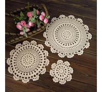 NEIQIUWING Hand Crocheted Cotton Table Cloth Placemat Table Mat