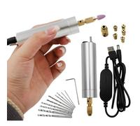 NEIQIUWING Mini Etch Engraving Pen Set with 7 Copper Chuck and 10 Drill Bits 5V for Engraving, Polishing, Punching and Cutting