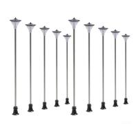 NEIQIUWING Model Railway Street Lights 1:100 Scale LED Lamp Post White HO OO Gauge ABS Plastic Pre-wired for Train Layout City Diorama Scene Decoration 10 Pack