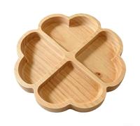 NEIQIUWING Natural Wooden Serving Tray Compartmentalized Design for Breakfast Bed - Multi-Functional Lap Desk Organizer 27.6x17.2cm(C)