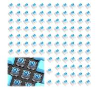 NEIQIUWING Pack of 100 Mechanical Keyboard Switches 3-Pin Tactile Pre Lubricated Clear Case for MX Style for Gaming and Writing White Blue