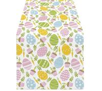NEIQIUWING Pack of 4 Easter Placemats with Eggs and Floral Pattern, 34 x 24 cm, PE Tablecloths for Spring Decoration, Party, Picnic and Family Dinner
