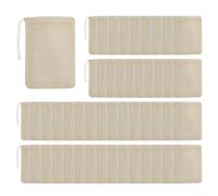 NEIQIUWING Reusable Organic Cotton Tea Bags with Drawstring - Pack of 50 Natural White for Loose Leaves, Spices & Herbs - Washable, Biodegradable, 8 x 10 cm