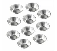 NEIQIUWING Set of 10 Egg Tart Moulds for Aluminium 7.2 cm Baking Mould Set | Pack of 10, 7.2 cm diameter, robust for aluminium, non-stick, reusable