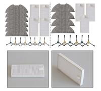 NEIQIUWING Side Brush, Filter and Mop Cloth Set for Eureka NERE10s/E10S, Midea M9, Obode A8 - 6 Pieces Side Brushes, 4-6 Microfiber Mop Cloths, Filter Paper