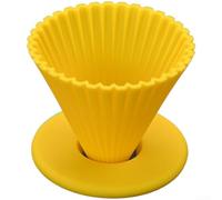 NEIQIUWING Silicone Coffee for Pour Over Filter Dripper Reusable Compact Easy to Clean Yellow Green (Yellow)