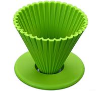 NEIQIUWING Silicone Coffee for Pour Over Filter Dripper Reusable Compact Easy to Clean Yellow Green (Green)