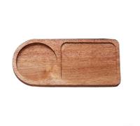 NEIQIUWING Solid Wooden Tray Round Modern Minimalist Serving Plate for Breakfast Tea Snacks Decorative Display Board for Kitchen Living Room Dining Room (RED)