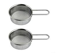 NEIQIUWING Stainless Steel Fine Mesh Sieve with Handle, Rustproof Kitchen Filter for Flour, Powdered Sugar, Matcha, Tea, Bruces, Sauces, Pasta, Dishwasher Safe, Heat Resistant, Ergonomic, Silver, Pack