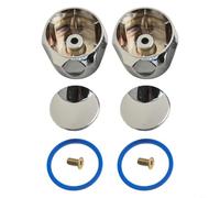 NEIQIUWING Tap Handle Pair Round Chrome-Plated Metal Handle with Long Screw for Kitchen Tap and Bathroom 4 x 3.5 cm ABS (Blue)
