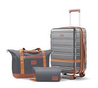 NEISIA Luggage Sets with spinner wheels, PC+ABS Hard Shell Travel Expandable Luggage,Lightweight Carry-on suitcases with TSA Lock,YKK Zippers, Gray, 3 Piece sets(20/DB/TB), Hardside