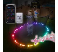 Neisouf DIY Trampoline LED Light 12 m, Colour Changing when Jumping, with App and Remote Control, Suitable for Trampolines with 183/244/305/366/427 cm Width