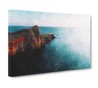 Neist Point Lighthouse Isle Of Skye Canvas Print | Gallery Wrapped 30mm Frame Wall Art | 24x16 inches | Ready to Hang | Coastal Seascape Picture | Living Room Bedroom Lounge Office