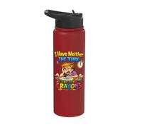 Neither the Time Nor the Crayons Sarcastic Workplace Humor Stainless Steel Insulated Water Bottle