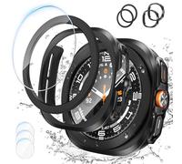 Neitra [2+2+3 Pack 3 in 1 Case for Samsung Galaxy Watch Ultra 47mm 2024, 3 HD Anti-Fog Tempered Glass Screen Protector + 2 Hard PC Bumper Case + 2 Bezel Ring Cover for Galaxy Watch Ultra 47mm