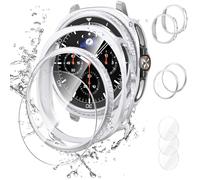 Neitra [2+2+3 Pack 3 in 1 for Samsung Galaxy Watch 8 Classic 46mm Case and Screen Protector,3 Pack HD Anti-Fog Tempered Glass Screen Protector + 2 Pack Hard PC Bumper Case + 2 Pack Bezel Ring Cover