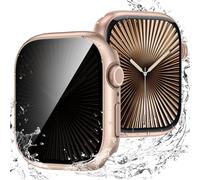 Neitra Waterproof Privacy Case for Apple Watch Series 11/10 46mm Tempered Glass Screen Protector Case, Protective Full Face Cover, Hard PC Bumper Shockproof iwatch Cover Bumper