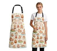 NEIUJADK Cat Lady Black Apron with Pocket, Waterproof Adjustable Apron for Cats Mom Women, Cat Lovers Gift Aprons for Chef Kitchen, Gardening, Restaurant, Barbecue, Coffee