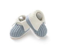 Neiwech Baby Booties Newborn Hand Knit Sock Shoes Soft Cozy First Walkers for Infant Boys Girls Water Orchid 0-3 Months