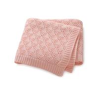 Neiwech Cellular Baby Blanket Cotton Knitted Soft Blankets for Newborn Boy Girl 100 * 80cm Pink