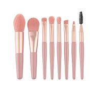 NEJLSD 8Pcs Makeup Brushes Set Mini Premium Synthetic Foundation Brush Blush Blending Eye shadow eyebrow eyelash Nasal Shadow Lip Brush (Pink)