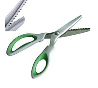 NEJLSD Pinking Shears for Fabric Ultra Sharp Comfort Grips Dressmaking Pinking Shears Zig Zag Cut Scissors Sewing Scissors,Professional Handheld Dressmaking Green