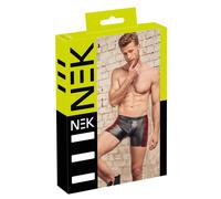 NEK - Black Boxer Briefs with Red Side Panels and Zipper - L
