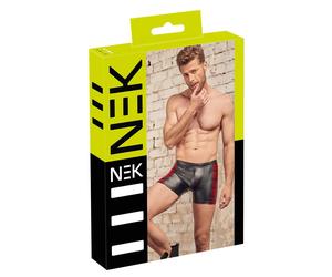 NEK - Black Boxer Briefs with Red Side Panels and Zipper - L