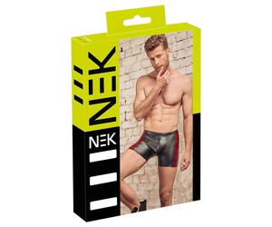 NEK - Black Boxer Briefs with Red Side Panels and Zipper - M