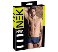 NEK - black lace-up fishnet-panel boxer shorts (blue) - M