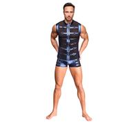 NEK - men's strappy shirt with mesh insert (blue) - XL