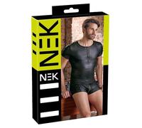 NEK - Matte Finish Men's Black Short Sleeve Top - XL