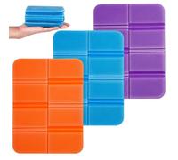NEKAPLO 3Pcs Waterproof Sit Mat - Portable Hiking Seat Pads, Foldable Lightweight Foam Cushions for Camping, Picnic, Travel, Backpacking, Outdoor Sitting, Includes Purple, Orange, and Blue Colors