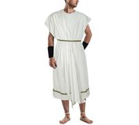 NEKIFUI Men's Toga Costume Adult Greek God Roman Party Accessories Set(Z3744WH,M)