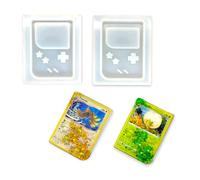 Neko Deco Craft Shop 2 pcs Trading Card Sized Gaming Console Shaker Resin Silicone Mold Shiny Glossy DIY Keychain Arts Crafts, Clear (TCSM-3)