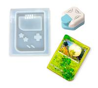 Neko Deco Craft Shop Version 2 Trading Card Gaming Console Shaker Resin Silicone Mold with 3-in-1 Corner Punch Shiny Glossy DIY Keychain Arts Crafts (TCSM-6)