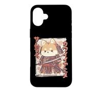 Neko Samurai Shiba Inu Dog Case for iPhone 16 Plus