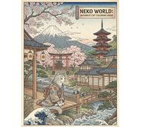 Neko World: Japanese Cat Coloring Book: 40 Intricate Ukiyo-e Style Designs Featuring Cats, Japanese Culture, Seasons, Festivals, and Scenic Landscapes for Relaxation and Stress Relief