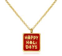 NEKOL Christmas Happy Holi Days Necklace for Women,Gingerbread Santa and Christmas Tree Pendant Necklace Holiday Jewelry Gift for Her