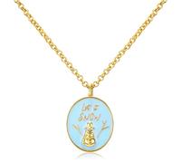 NEKOL Christmas Snowman Necklace for Women, Let it Snow Snowman Pendant, Elegant Brass & Dripping Oil Finish, Winter Holiday Gift Jewelry, Brass, No Gemstone