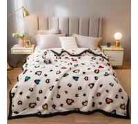 NEKOMARUKE Queen Size Korean Mink Blanket Heavy 80x90 Inches, Fleece Plush Throw Blanket Soft and Warm All Seasons Throw 2 Ply Reversible Raschel Bed Mink Blankets for Adults