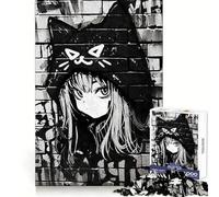 Nekomimi Graffiti Black 1000 Pieces Jigsaw Puzzles for Teenagers Intellect Toy Bonding Time Quality Cut Memorable Gift (50x75cm)