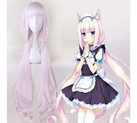NEKOPARA Cosplay Wigs Vanilla Cosplay Wigs Heat Resistant Synthetic Anime Cosplay Wig Halloween Carnival Party Women Cosplay Wig