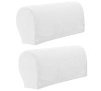 NEKOSUKI 1Pair Armrest Covers, Chair Arm Protectors Stretch Fabric Armrest Sofa with Twist Pin, Armchair Slipcover Protector Elastic Home Office Recliner Couch Loveseat Protective Cloth (White)