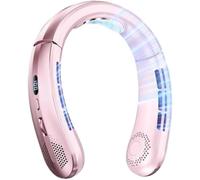 Neksong Airhalort Portable Neck Fan, Neck Air Conditioner, 5000mAh Large Battery, Ergonomic Design (Pink)