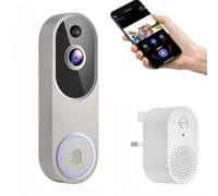 Neksong Mivrass Video Doorbell Camera Wireless with AI Human Detection, Two-Way Audio, Night Vision, Long Battery Life, Cloud Storage (Beige-British Standard)