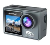 Neksong Nordzens Action Camera 5K + 64GB Card, Waterproof Sports Camera with WiFi, Touch Screen (Grey*1)